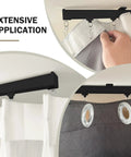 Heavy Duty Ceiling Curtain Track System With Wall Mount And Hooks Durable Aluminum Track Rods For Curtains Or Room Dividers Quiet Smooth Pulleys Waterproof And Rust Resistant Black Finish Fits 3 To 18 Feet installed with curtains