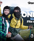 Hikers wearing black Balaclava Ski Mask 5 Pack Neck Gaiter for Motorcycle and Outdoor Sports All Season Face Covering