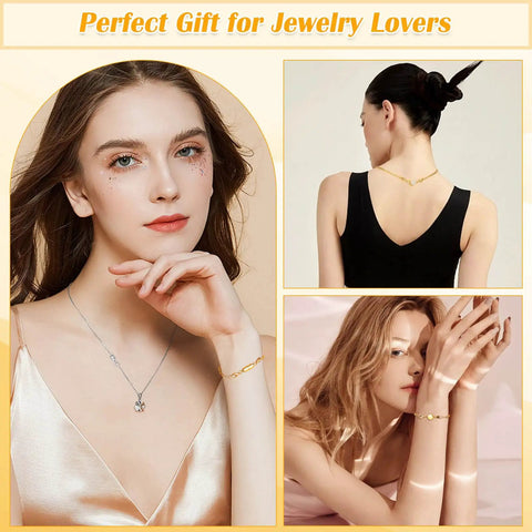 Women wearing jewelry pieces using Six Styles Magnetic Necklace Clasps Set With Twenty Pieces Extra Strong Magnets Jewelry Clasp Extenders