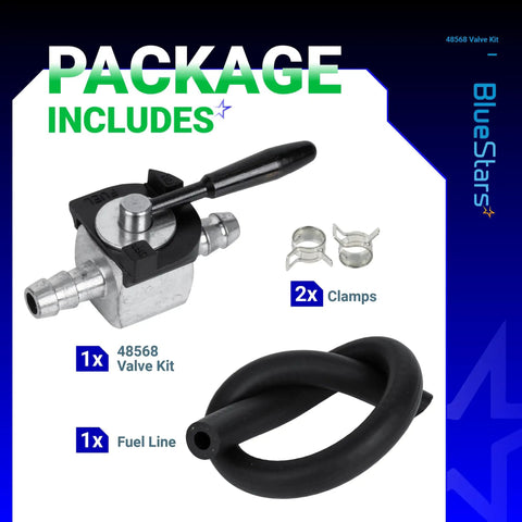 Inline Fuel Shut Off Valve Kit For Lawn Mower One Quarter Inch Fuel Line Heavy Duty Gas Diesel Petcock 180 Degree Ball Valve