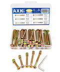 All In One Crib Hardware Replacement Kit with 25 M6x40mm to 80mm socket cap screws and barrel nuts in storage box
