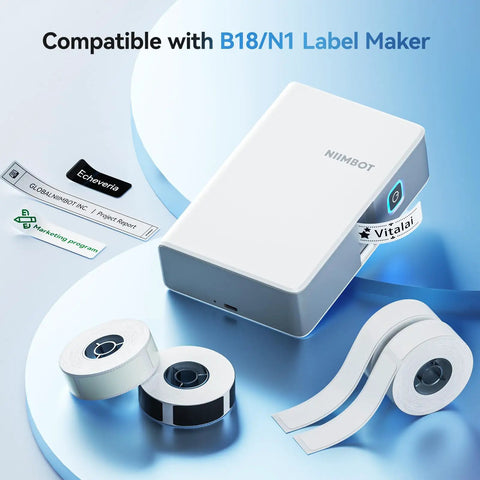 Thermal Transfer Label Roll 0.55 By 3.35 Inches For N1 B18 Label Printer Workhorse PET Labels Waterproof Oil Proof Tear Resistant Built For Easy Office And Warehouse Organization Of Folders Files And Tags 80 Tapes Per Roll with B18/N1 label maker and rolls