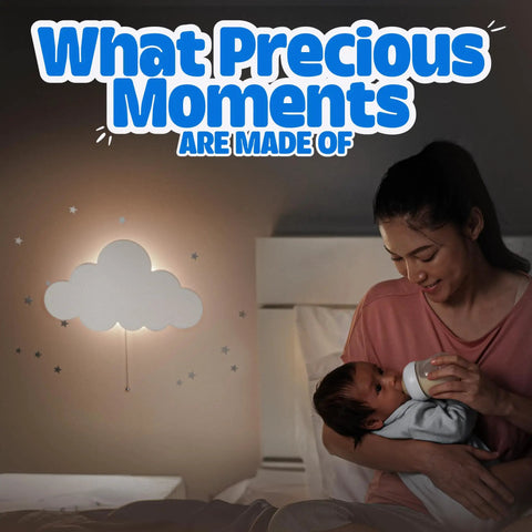 Floating Cloud Wall Lamp For Baby Nursery And Kids Room Battery Operated Cordless Night Light That Hangs Kid Approved