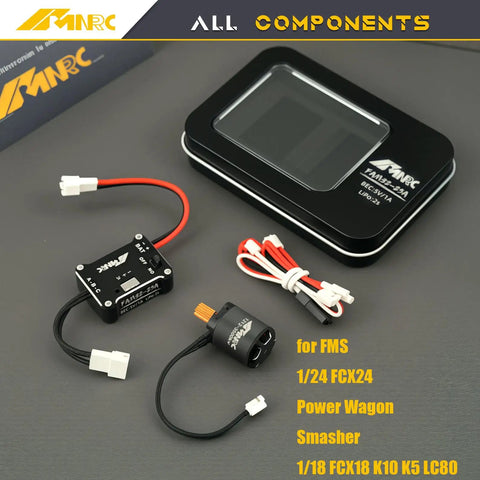 1212 3500Kv Brushless Motor With 25A ESC Transmission Case Kit components displayed on gray surface