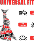Front view of Torin Big Red steel car jack stands, 2-ton capacity, red, 1 pair