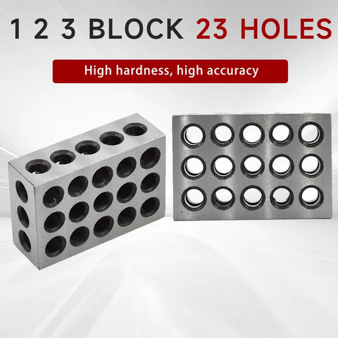 1 X 2 X 3 Inch Hardened Steel Machinist Blocks Matched Pair With 23 Holes Precision Ground On All Sides For Accurate Squareness on display
