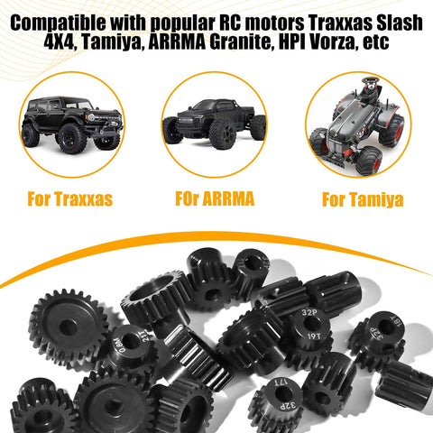 Beefy 13T 32P RC Car Pinion Gear Set 45 Steel Black Oxide 5mm Bore 0.03mm Tolerance Precision Motor Gear for RC Cars