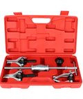 Heavy Duty 3 Jaw Slide Hammer Puller Set Built Tough For Quick Gear Bearing And Flywheel Removal in a red carrying case.