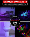 Collage showcases Ten Pack UV Black Light Flashlights 395nm Mini Pen Light With Clip LED Handheld for detecting stains and more.