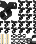 MSLANE PEX pipe support clamps set, black nylon R-type hangers for 3/4 inch pipe with screws, 190 pcs
