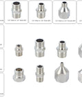 8 Piece Airbrush Adapter Kit For Air Compressor And Hose Brass Pro Grade Quick Release Connectors displayed on white backdrop