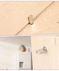 Spoon shape design of 48 Pack Beefy Stainless Steel Shelf Support Pins with adjustable pegs in cabinet installation.