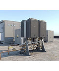 Heavy Duty Commercial Tankless Water Heater Pumping Out Endless Hot Water With Smart Adaptive Gas Valve Tech on rooftop.