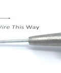 Professional Grade Tough As Nails One Way Anchor Wire Vise with stainless steel wire, showing insertion instructions.