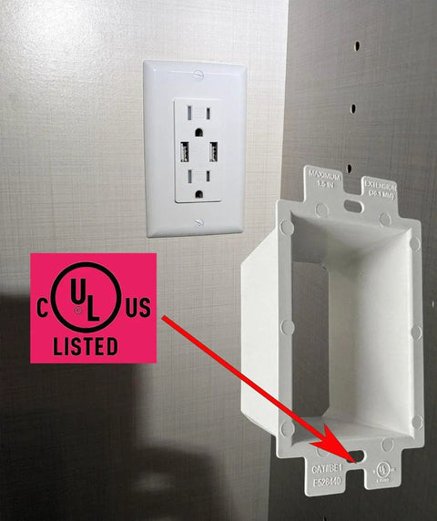 2 Gang Electrical Box Extender Extends Setback Up To 1.5 Inches for Metal or Non Metal Boxes UL Listed 2 Pack