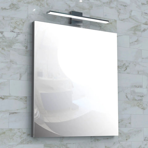 Sleek Matte Black 16 Inch LED Vanity Light For Bathroom Mirror And Cabinet 12W 1020 Lumen Cool White 6000K IP44 Rated 120V Wall Fixture Energy Efficient Easy Install above a modern bathroom mirror