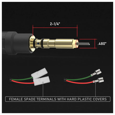 MIG Welding Gun Torch Stinger 100A 10ft Replacement for Hobart H-10 H100S2-10 detail view with connectors