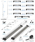 Ultra Bright LED Under Shelf Lighting For Wide Shelves 8 Panel Kit With 4 Way 1.2m Splitter Cabinet Lighting parts and layout diagram