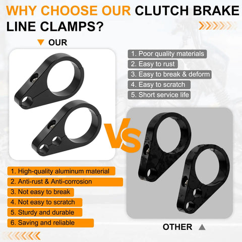 Comparison of 3 Pieces 1.25 Inch Brake Line And Throttle Cable Clamp Kit For Harley Honda Yamaha with other clamps