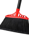 Beefy Heavy Duty Angle Broom With 55 Inch Adjustable Iron Handle And Stiff Bristles For Indoor Outdoor Cleaning In Garage Patio Kitchen