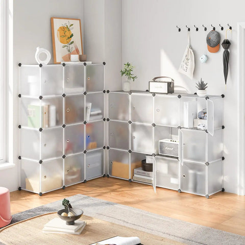 12 Cube Storage Organizer With Door And Metal Mesh Boss Level Capacity For Books Toys And Clothes White 14x14 Inch Ideal For Home Bedroom Office Bookroom Organization And Easy Access