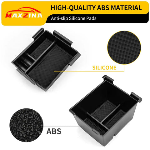 Ford Maverick Center Console Organizer Tray With Silicone Pad For 2022 Through 2026 Models, ABS Plastic armrest storage box