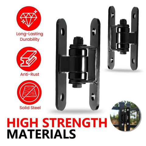 2 Pack Beefy Heavy Duty Outdoor Gate Hinges With Sealed Bearings Bolt On Design For Large Heavy Driveway Gates Adjustable Yoke Pivot For A Perfect Fit Supports Up To 1100 Lbs Type C, solid steel