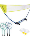 Backyard Badminton Set With Easy Setup Net 4 Steel Shaft Rackets 2 Durable Shuttlecocks 15 Feet Wide And 5 Feet Tall Court