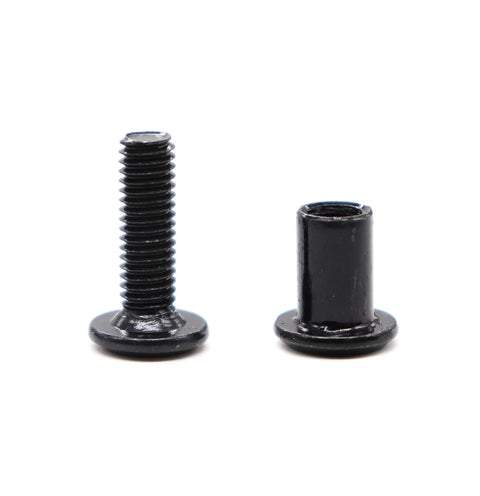Premium M6 X 15mm Black Hex Socket Cap Bolts And Nut Hardware Kit With Four Millimeter Allen Wrench for furniture assembly showing bolt and nut.