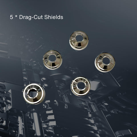 Set of 5 drag-cut shields for LTP6010D and LTP5600DC plasma cutter, part of the Drag Cut Shield Set For LTP6010D And LTP5600DC Plasma Cutter 6 Piece Pro Grade Restocking Kit Precision Fit And Airflow Optimized For Clean Consistent Cuts.