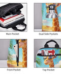 Cool Giraffe Desert Print Sunglasses Dual-Shoulder Backpack with pockets, lightweight daypack for work travel, durable polyester canvas.