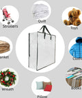 25 Gallon Clear Storage Bags With Zipper And Handles For Closet Organization And Underbed Storage of clothes, blankets, toys, wreaths.