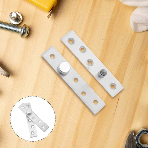 2 Pack Stainless Steel Hidden Door Hinges With 360 Degree Pivot And Hush Quiet Operation on wood surface