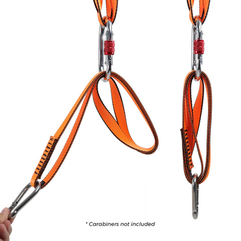 Heavy Duty 18mm Nylon Climbing Sling Runner 23kN CE2008 EN566 Rated For Rock Climbing Mountaineering Rappelling Swing And Yoga Hammock Gray 30cm 12inch Pack Of 2 looped for anchoring