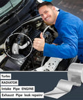 High Temperature Glass Fiber Reflective Heat Barrier Tape With Adhesive Backing For Car Intake Pipes And Engine Bay roll shown