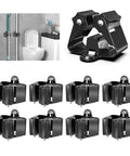 Heavy Duty Stainless Steel Broom Holder Wall Mount 8 Pack with strong grip organizer clips for mops and brooms