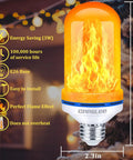 Upgraded LED Flame Light Bulbs With E26 Base 4 Modes Flickering Lit Fire Realistic Yellow Flame For Halloween Decor.