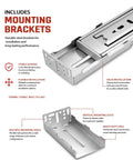 Includes durable mounting brackets for Built Tough Soft Close Drawer Slides 22 Inch Side Mount Full Extension installation.