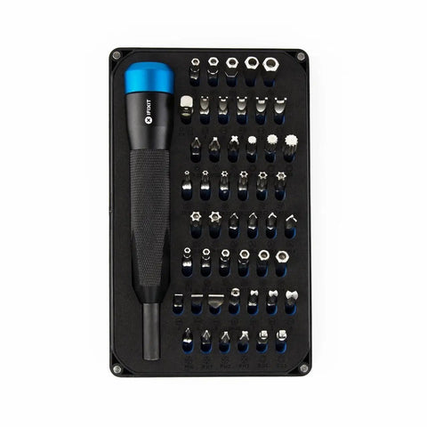 Mahi Driver Kit All In One One Quarter Inch Aluminum Bit Driver With Swivel Top Knurled Grip Forty Eight Steel Bits In Black Case