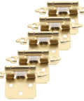 Heavy Duty Self-Closing Spring Hinges, Five Pack, One Half Overlay, Semi-Hidden Steel Cabinet Door Hinges For RV Doors And Camper Trailers