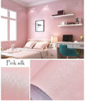 Soft Pink Silk Textured Peel And Stick Wallpaper Self Adhesive Removable Wall Covering For Bedroom Waterproof Durable