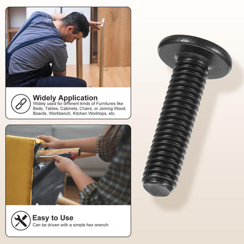 Barrel Nuts And Flat Head Screws With Wrench M8 1 25 By 55 20 Pcs Galvanized Furniture Hardware Set For Chair Cabinet Bed Assembly Includes Connector Bolts And Binding Screws Easy Quick Install
