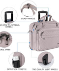Rolling Laptop Bag For Women With Wheels 15.6 Inch Rolling Briefcase Water Repellent Overnight Computer Bag With RFID Pockets