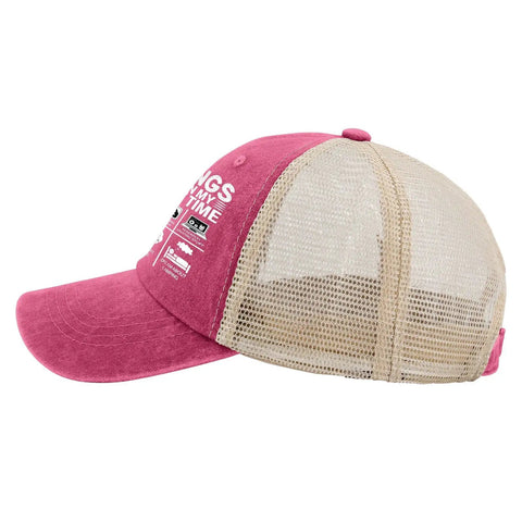Side view of Funny Things I Do In Spare Time RV Camper Trucker Hat Camping Cap For Dad Gift Outdoor Adventure Wear Classic Dad Hat For Camping Road Trip