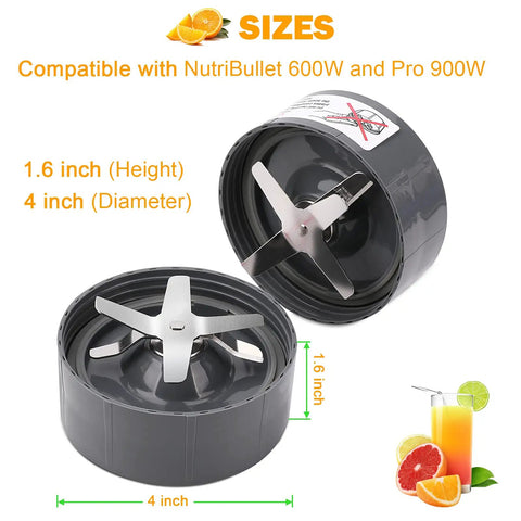 2 Pack Blender Extractor Cross Blade Replacement Parts Kit For 600W And Pro 900W Series Blenders Fits NB-101B NB-101S NB-201 Durable