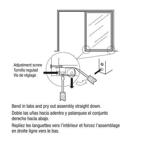 Adjustment guide for Adjustable Steel Sliding Door Roller Assembly With Ball Bearing Nylon Wheel for mirrored closet doors.