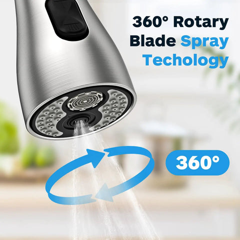 Pull Down Sprayer Head With Three Modes And 17 Adapters For Kitchen Faucets Universal Hose Fit Switch Between Stream Spray And Power Blade Water No Fuss Replacement For Kitchen Sink Sprayer Works With Moen Delta Kohler