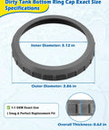 Dirty Tank Bottom Ring Cap Replacement For Bissell ProHeat 2X Revolution Carpet Cleaners Fits 1633782 And 1617702 Upgraded Plastic 1 Pack, 3.12 in ID