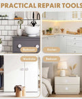 White Ceramic Cabinet Knobs Set With 12 Dope Retro Round Dresser Pulls in various home settings kitchen bathroom bedroom