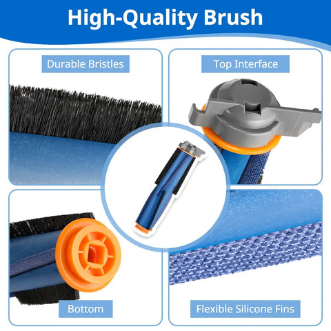 19 Piece Replacement Parts Kit For AI Robot Vacuum Cleaner Compatible With AV2501AE RV2502AE showing high-quality main brush